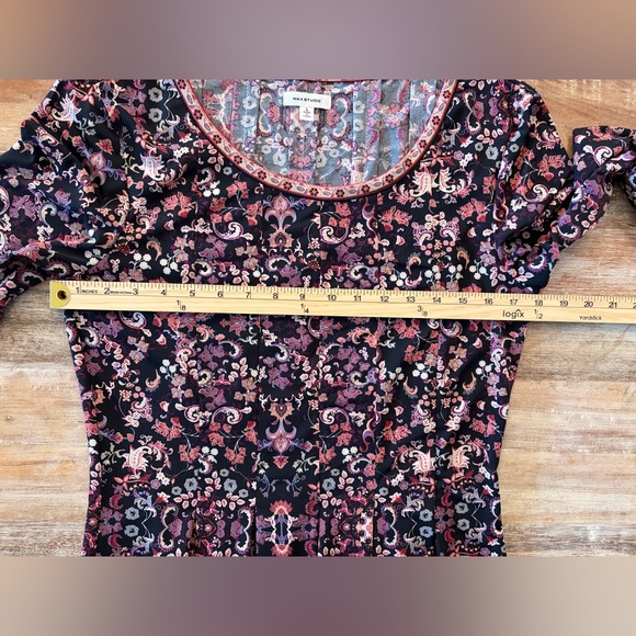 Max Studio Multicolor Boho Floral Dress, Size Large - Picture 10 of 13